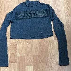 High neck charcoal crop top